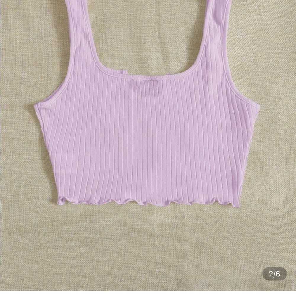 SHEIN Lavender Ribbed Tank Top